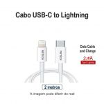 Cabo USB-C to Lightning 2,1A (2 metros) Branco