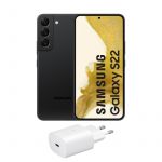 Pack Samsung Galaxy S22 5G 6.1'' Dual SIM 8GB/128GB Black + Carregador 25W