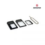 Swissten Adaptador SIM para MicroSIM e NanoSIM 4 em 1