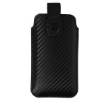 Forcell Bolsa Smartphone Efeito de Carbono Aba Pull-up Tamanho M Preto - SLIM-POKAR-T9