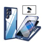 Kit Capa Anti-Crash 360 Protection + Suporte Magnético de Carro para Samsung Galaxy S22 Ultra 5G - Blue Escuro