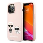 Karl Lagerfeld KLHCP13LSSKCI Hardcase Silicone Karl&choupette iphone 13 Pro Light Pink
