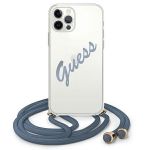 Guess GUHCP12LCRTVSBL iphone 12 Pro Max 6.7 "blue / Blue Hardcase Script Vintage