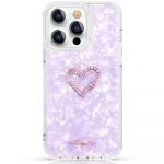 Kingxbar Epoxy Series Case Cover With Original Swarovski Crystals iphone 13 Pro Purple