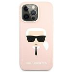 Karl Lagerfeld KLHCP13SSLKHLP Hardcase Silicone Karl's Head iphone 13 Mini Light Pink