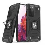 Wozinsky Ring Armor Tough Hybrid Case Cover + Magnetic Holder for Samsung Galaxy S22 Ultra Black