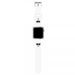 Bracelete Karl Lagerfeld Watch Strap para Apple Watch Silicone And Choupette Heads 38/40mm Klawmslckw White