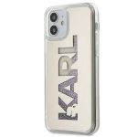 Karl Lagerfeld Capa Hard Capa Mirror Liquid Glitter Karl iphone 12 Mini Silver