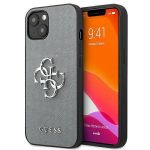 Guess Capa Guhcp13Ssa4Gsgr iphone 13 Mini 5,4" Szary/grey Hardcapa Saffiano 4G Metal Logo