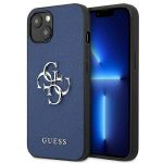 Guess Capa Guhcp13Ssa4Gsbl iphone 13 Mini 5,4" Niebieski/blue Hardcapa Saffiano 4G Metal Logo