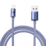 Baseus Crystal Shine Series Fast Charging Data Cable usb Type a To Lightning 2.4A 2m Purple - CAJY000105