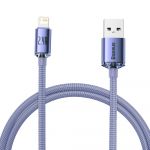 Baseus Crystal Shine Series Fast Charging Data Cable usb Type a To Lightning 2.4A 1.2m Purple - CAJY000005