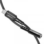 Acefast Cable Audio Type C Jack 3,5mm (female) Aluminum Alloy C1-07 18 cm Black