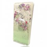 Capa Silicone com Desenho Bling Glitter Xiaomi Redmi 9 Verde Turquesa Flowers com Kickstand