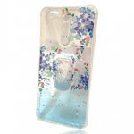 Capa Silicone com Desenho Bling Glitter Xiaomi Redmi 9 6.53" Azul Claro Flowers com Kickstand