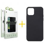 skyhe Conjunto 2 x Película de Vidro Anti-Spy + Capa skyhe para iPhone 13 Pro Max Silicone Líquido Preto, Película 2.5D, com Acabamento Mate, Pelicula Cobertura Anti-Espionagem Máxima Privacidade, Espessura de 0.33mm, Retira Visibilidade Lateral, Cola In