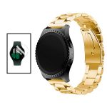 Kit Bracelete de Aço + Ferramenta + Pelicula de Hydrogel para Huawei Watch GT Runner - Ouro / Transparente - 7427285729489