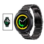 Kit Bracelete de Aço + Ferramenta + Pelicula de Hydrogel para Realme Watch S Black / Transparente - 7427285728390