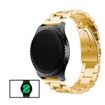 Kit Bracelete de Aço + Ferramenta + Película de Vidro Temperado GorilasGlass 3D para Xiaomi Watch S1 - Ouro / Transparente - 7427285728086