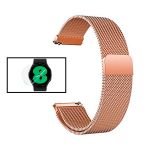 Kit Bracelete Milanese Com Fecho Magnético + Película de Vidro Temperado GorilasGlass 3D para Xiaomi Watch S1 Pink / Transparente - 7427285728055
