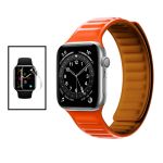 Kit Bracelete Magnetica de Silicone + Película de Hydrogel para Apple Watch Series 7 - 41mm - Orange - 7427285727249
