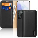 Hivo Leather Flip Cover Genuine Leather Wallet para Cards And Documents Samsung Galaxy S22 + (S22 Plus) Black