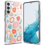 Fusion Design Armored Case Cover With Gel Frame para Samsung Galaxy S22 + (S22 Plus) Transparent (floral) (F593R31)