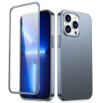 360 Full Case Front And Back Cover para iphone 13 Pro + Tempered Glass Screen Protector Grey (Jr-Bp935 Tranish)