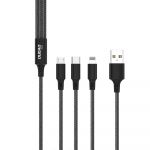 Dudao Cable, usb 3In1 Cable usb Type C, Micro usb, Lightning 6A Black (Tgl2)
