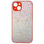 Capa Silicone com Desenho Bling Glitter iPhone 13 Vermelho com Protetor de Câmera