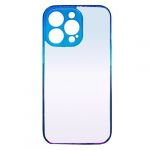Capa Silicone Gel Bumper iPhone 13 Pro Azul Gradiente com Protetor de Câmera