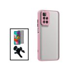 Kit Capa Anti Choque Camera Protection + Película 5D Anti-Spy + Suporte Magnético Reforçado de Carro para Xiaomi Xiaomi Redmi Note 11 Pro+ Plus Pink