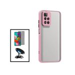 Kit Capa Anti Choque Camera Protection + Película 5D Anti-Spy + Suporte Magnético de Carro para Xiaomi Xiaomi Redmi Note 11 Pro+ Plus Pink