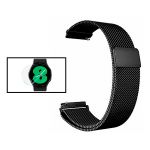 Kit Bracelete Milanese Loop Fecho Magnético + Película de Vidro 3D para Xiaomi Watch S1 - Black / Transparente