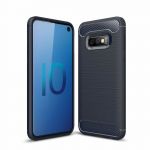 Capa Carbono Capa Flexível de Tpu para Samsung Galaxy S10e Azul