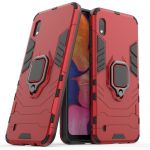 Ring Armor Case Kickstand Capa Resistente e Resistente para Samsung Galaxy A10 Vermelho