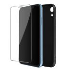 Avizar Capa para iPhone Xr Flexível Preto e Vidro Temperado 9h Transparente - Pack-black-xr