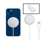 Kit Base Carregador Type C Fastcharge 20W + Magnetic Wireless Fast Charger para iPhone 13 - Branco