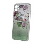 Capa Silicone com Desenho Bling Glitter iPhone 11 Verde com Support