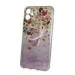 Capa Silicone com Desenho Bling Glitter iPhone 11 Rosa com Support