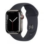 Apple Watch Series 7 GPS+Cellular 45mm Aço Inoxidável Grafite c/ Bracelete Desportiva Meia-Noite
