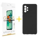 skyhe Pack 1 x Película de Vidro Temperado 2.5D + Capa skyhe Samsung Galaxy A33 5G Silicone Líquido Preto - 8434009905509