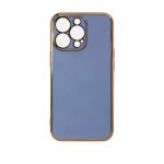 Hurtel Capa Lighting Color para iphone 13 Pro Max Gel Azul com Moldura Dourada