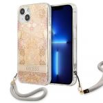 Guess Capa Original Guhcp13Shflsd para iphone 13 Mini (cordão de Flores / Dourado)