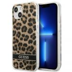 Guess Capa Original Guhcp13Shsleow para iphone 13 Mini (leopard Electro Stripe / Brown)