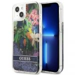 Guess Capa iphone 13 Mini Original Flower Azul
