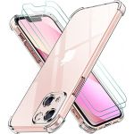 Pack Capa Antichoque iPhone 13 Mini com 3 películas vidro temperado Transparente - 8434847061773