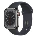 Apple Watch Series 8 GPS+Cellular 41mm Aço Inoxidável Grafite c/ Bracelete Desportiva Meia-noite
