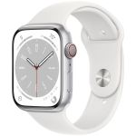 Apple Watch Series 8 GPS+Cellular 45mm Alumínio Prateado c/ Bracelete Desportiva Branca