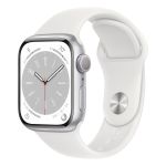 Apple Watch Series 8 GPS 41mm Alumínio Prateado c/ Bracelete Desportiva Branca